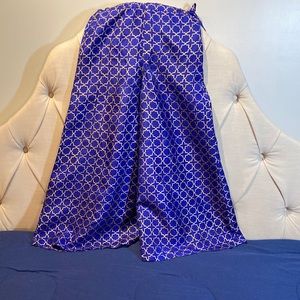 Absolutely Gorgeous, “Flowy Palace Atelier Pants in Royal Blue with Gold Print 1
